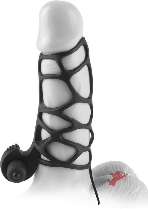 Fantasy Xtensions Silicone Extreme Power Vibrating Cock Cage Black