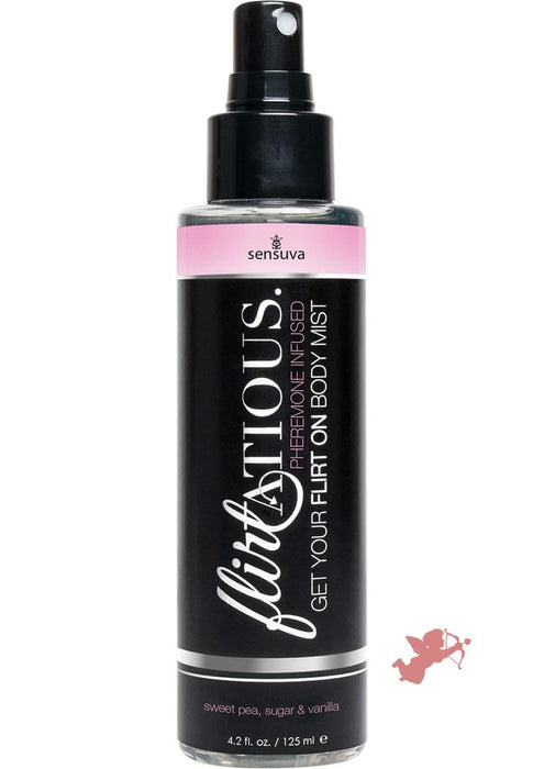 Flirtatious Pheremone Infused Body Mist Vanilla, Sugar & Sweet Pea 4.2oz Spray