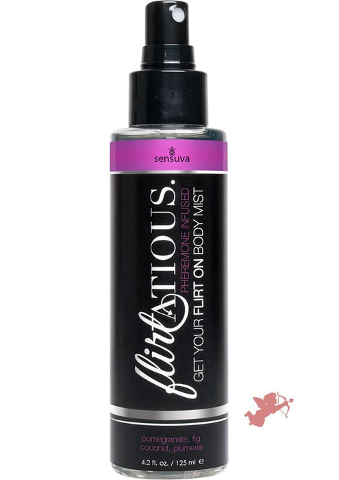Flirtatious Pheremone Infused Body Mist Pomegranate, Fig, Coconut & Plumeria 4.2oz Spray