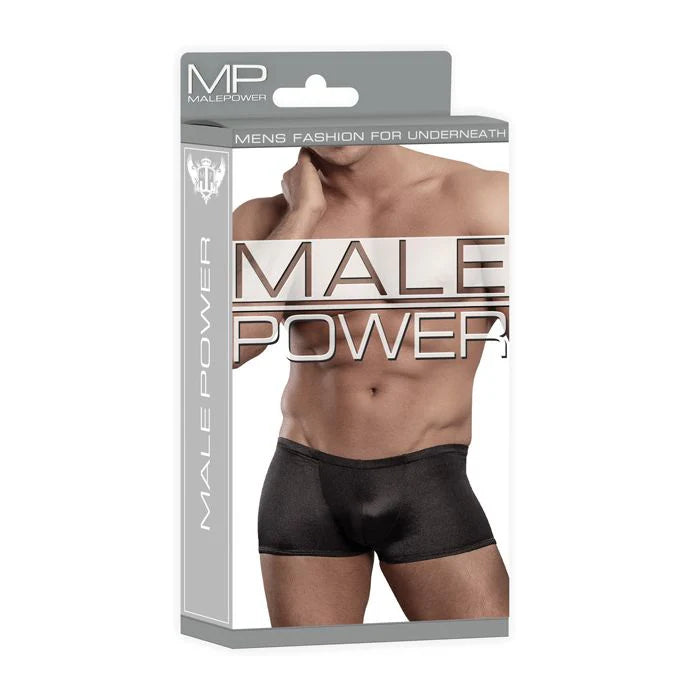 Medium Male Power Satin Lycra Boxer Black