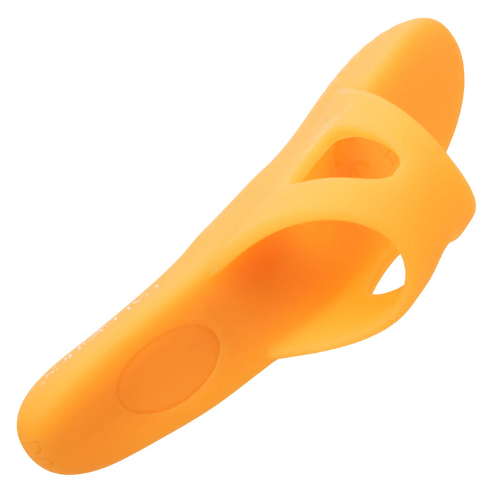 Neon Vibes The Pleasure Vibe Rechargeable Silicone Finger Vibrator - Orange