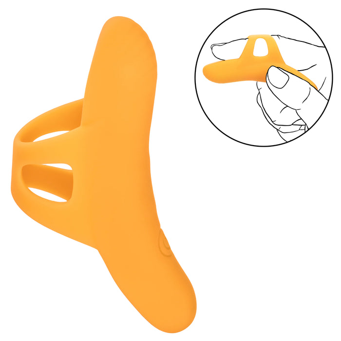 Neon Vibes The Pleasure Vibe Rechargeable Silicone Finger Vibrator - Orange
