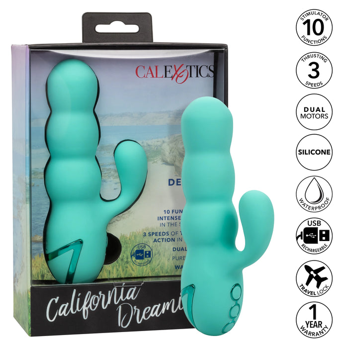 California Dreaming Del Mar Rechargeable Silicone Dual Stimulator - Teal