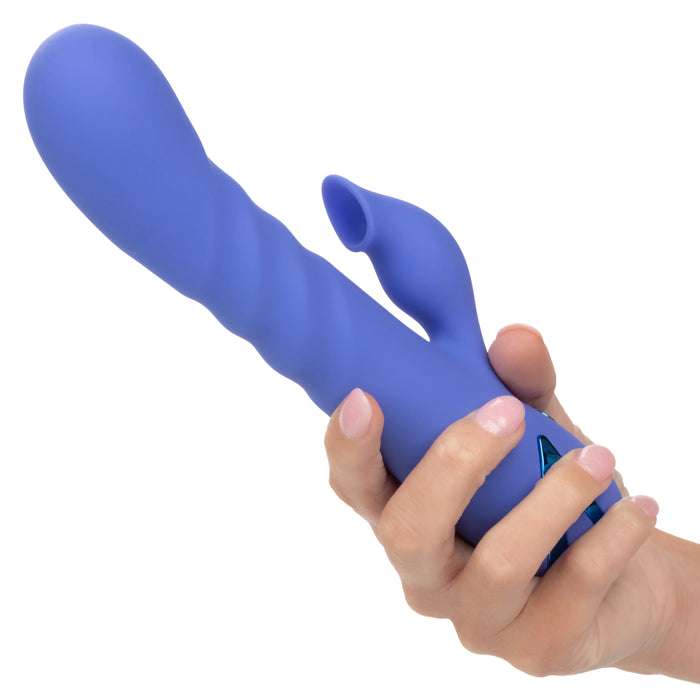 California Dreaming L.A. Love Rechargeable Silicone Vibrator with Clitoral Stimulator - Blue