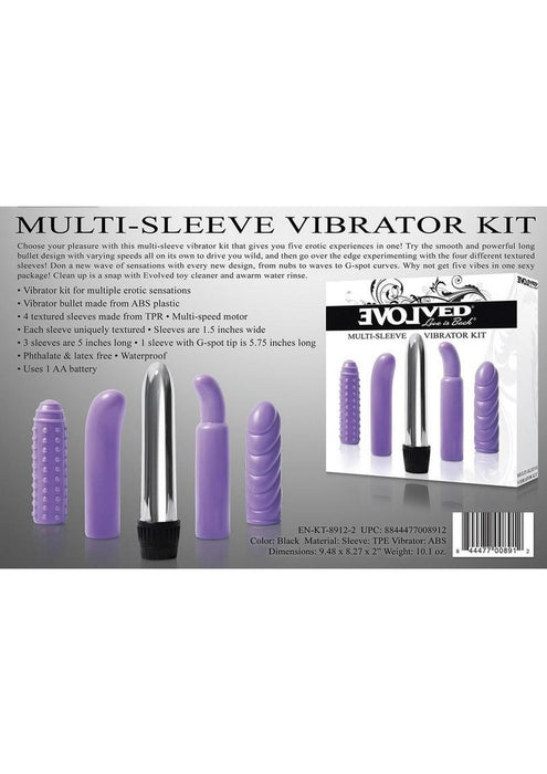 Multi Sleeve Vibrator (4 piece kit) - Purple