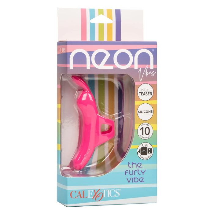 Neon Vibes The Flirty Vibe Rechargeable Silicone Finger Vibrator - Pink