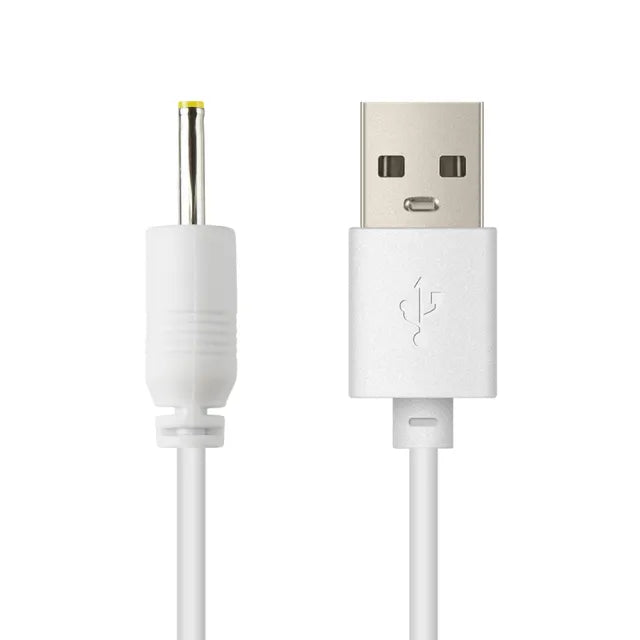 White DC Barrel Connector Charging Cable with 1.1CM Pin Length