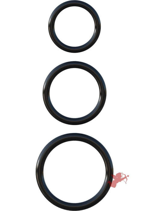 Fantasy C Ringz Silicone 3 Ring Stamina Cockring Set Black