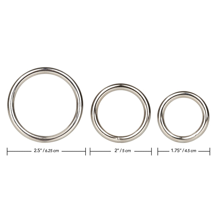 Silver Cock Rings (3 Piece Set) - Silver