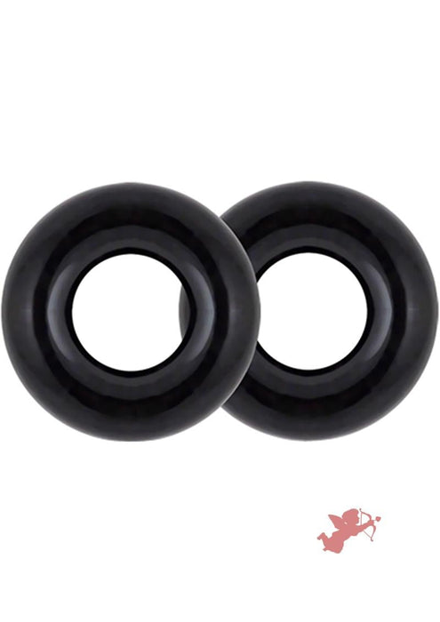 Stay Hard Donut Rings Oversized Cockrings Black 2 Each Per Pack