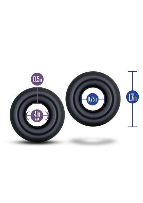 Stay Hard Donut Rings Oversized Cockrings Black 2 Each Per Pack