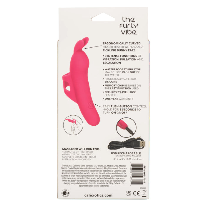 Neon Vibes The Flirty Vibe Rechargeable Silicone Finger Vibrator - Pink