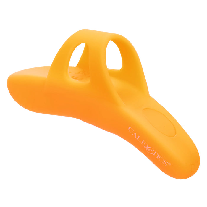 Neon Vibes The Pleasure Vibe Rechargeable Silicone Finger Vibrator - Orange