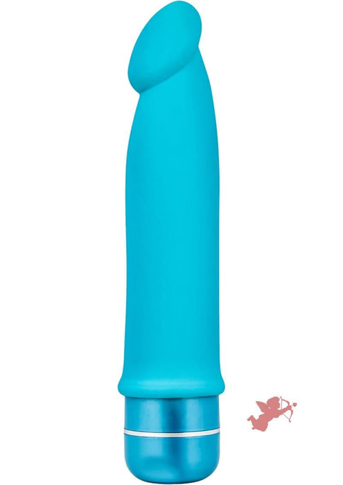 Luxe Purity Vibrating Silicone Dildo 7.5in - Blue