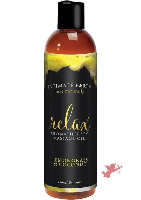 Intimate Earth Relax Aromatherapy Massage Oil Lemongrass & Coconut 4oz