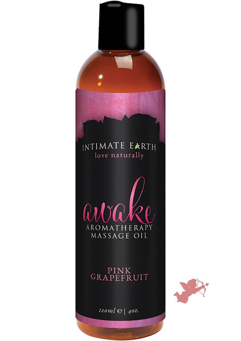 Intimate Earth Awake Aromatherapy Massage Oil Pink Grapefruit 4oz