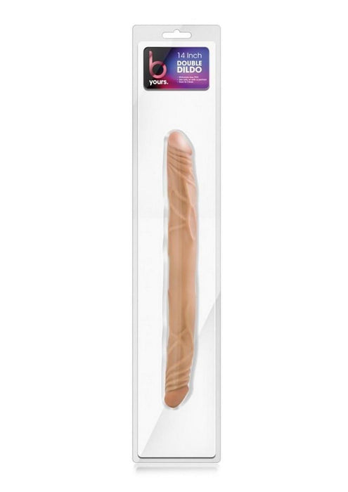B Yours Double Dildo 14in - Caramel