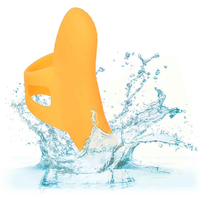Neon Vibes The Pleasure Vibe Rechargeable Silicone Finger Vibrator - Orange