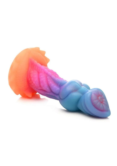 Creature Cocks Aqua-Cock Glow in the Dark Silicone Dildo - Multicolor