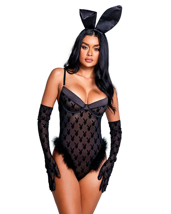PBLI103 Playboy Bunny Teddy Lingerie One-Piece Nightwear Costume Intimate Apparel