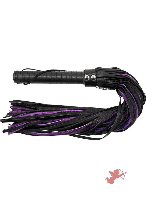 Rouge Leather Flogger - Black and Purple