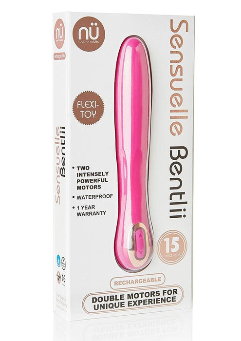 Sensuelle Bentlii 15-function Dual Motor USB Rechargeable Silicone Vibrator Waterproof Magenta