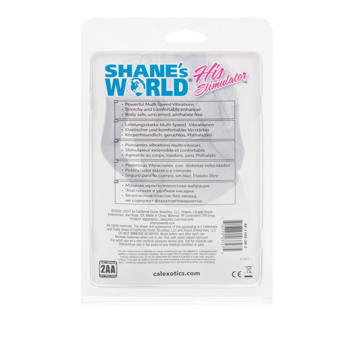 Shane's World His Stimulator Vibrating Cock Ring - Blue