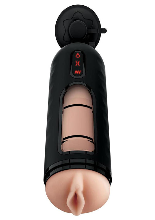 Pipedream Extreme Elite Rechargeable Vibrating Mega Milker Masturbator - Pussy - Vanilla/Black