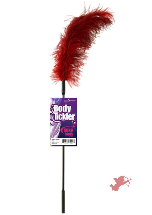 Body Tickler Ostrich Feather Tickler Red