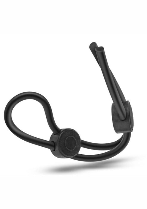 Stay Hard Silicone Double Loop Cockring Black Adjustable