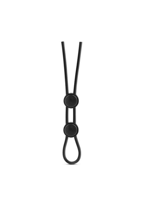 Stay Hard Silicone Double Loop Cockring Black Adjustable