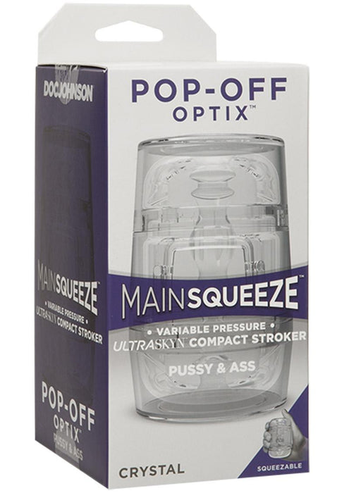 Main Squeeze Pop Off Optix Compact Stroker Textured Pussy & Ass Crystal 4 Inches