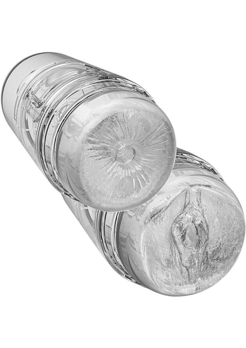 Main Squeeze Pop Off Optix Compact Stroker Textured Pussy & Ass Crystal 4 Inches