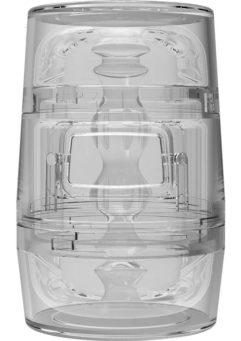 Main Squeeze Pop Off Optix Compact Stroker Textured Pussy & Ass Crystal 4 Inches