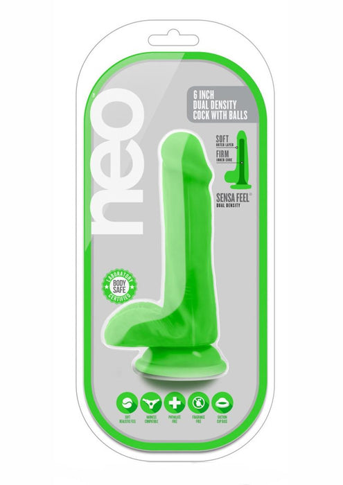Neo Dual Cock Green 6 Inch