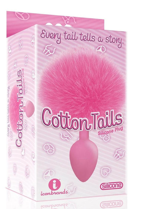 The 9 Cottontails Pink Bunny Tail Plug Anal Plug Non Vibrating Silicone
