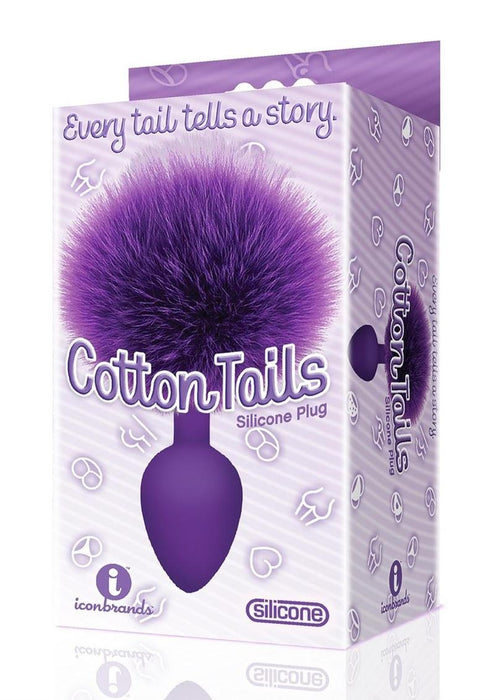 Cottontails Purple Bunny Tail Plug Anal Plug Non Vibrating Silicone