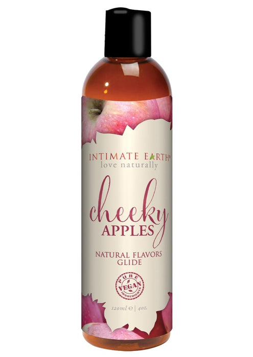 Intimate Earth Natural Flavored Glide Lubricant Cheeky Apples 4oz