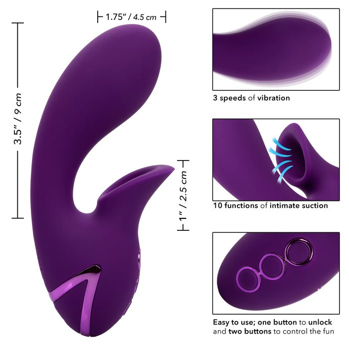 California Dreaming Huntington Beach Heartbreaker Rechargeable Silicone Stimulator - Purple
