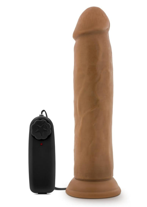 Dr. Skin Dr. Throb Vibrating Dildo with Remote Control 9.5in - Mocha