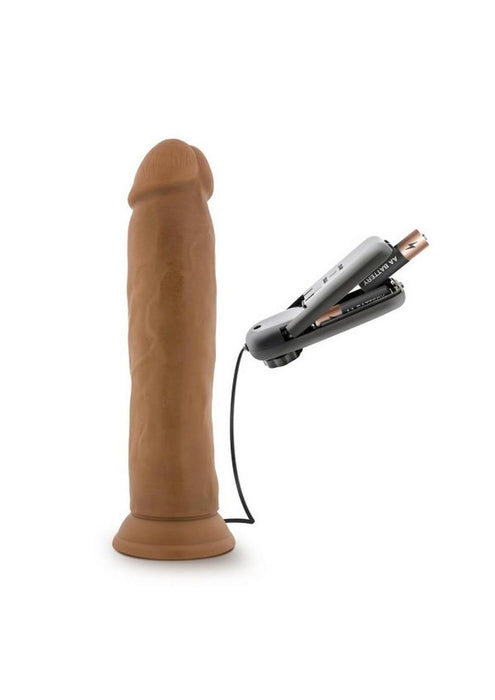 Dr. Skin Dr. Throb Vibrating Dildo with Remote Control 9.5in - Mocha