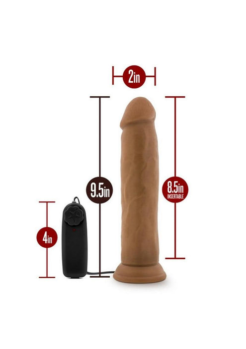 Dr. Skin Dr. Throb Vibrating Dildo with Remote Control 9.5in - Mocha