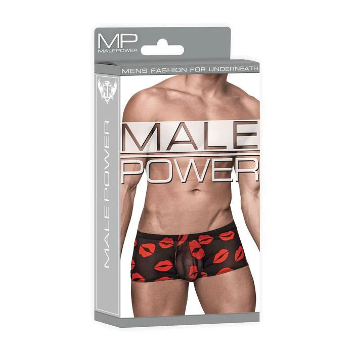 XL Kiss Me Stretch Mesh Mini Short Blk/Rd