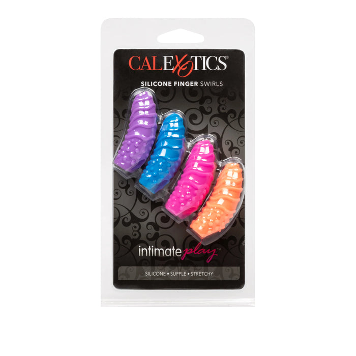 Intimate Play Silicone Finger Swirls Finger Massagers (4 Pack) - Multi-Colored