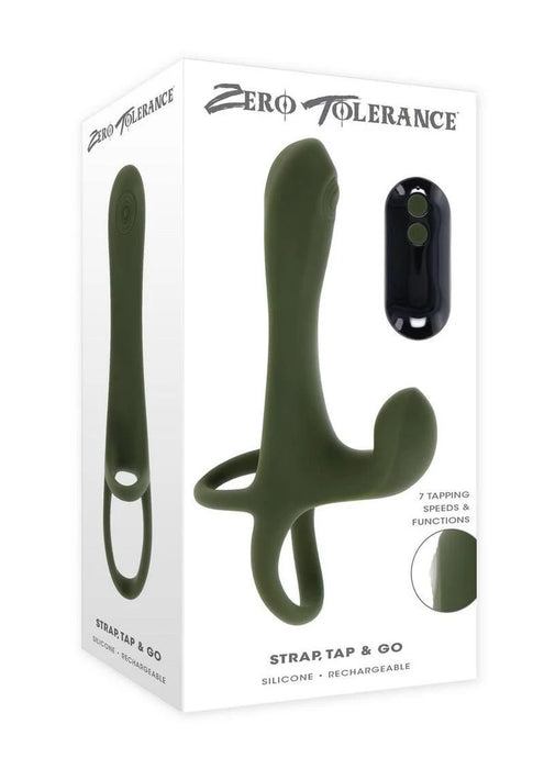 Zero Tolerance Strap Tap & Go Rechargeable Silicone Strapless Strap-On - Green