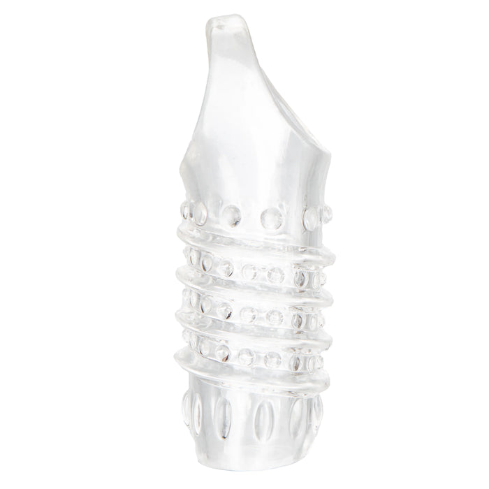 Stimulation Enhancer Textured Penis Sleeve 4.25in - Clear