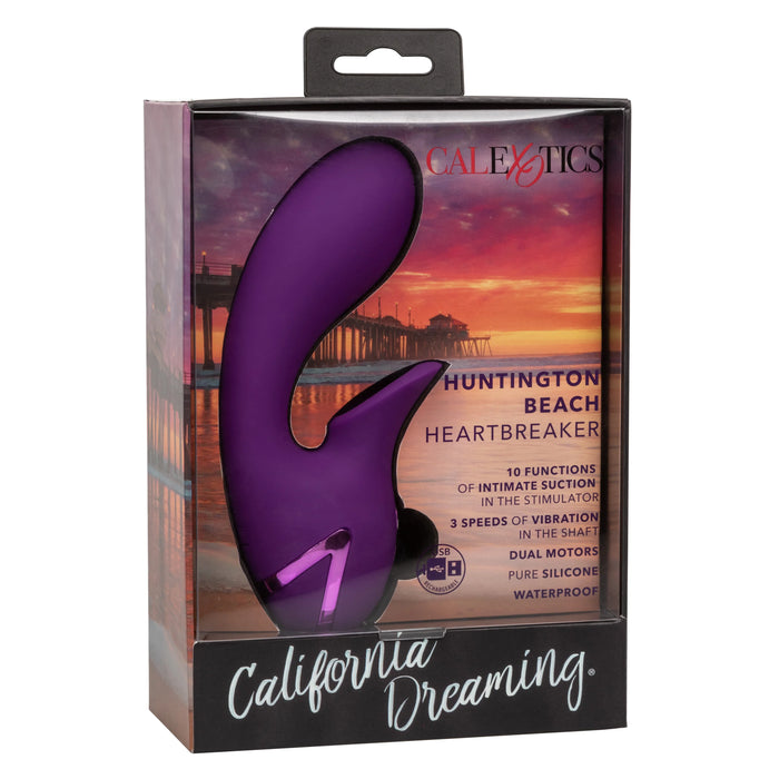 California Dreaming Huntington Beach Heartbreaker Rechargeable Silicone Stimulator - Purple