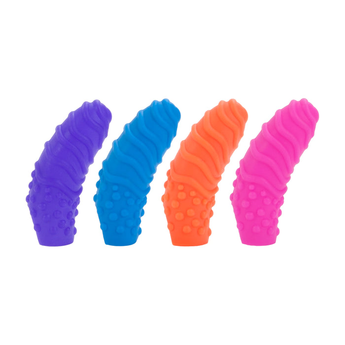 Intimate Play Silicone Finger Swirls Finger Massagers (4 Pack) - Multi-Colored