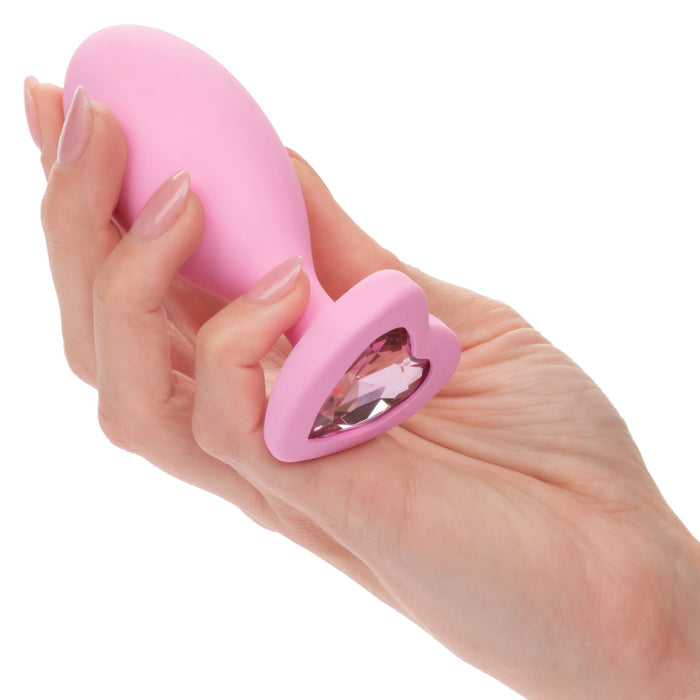 First Time Crystal Booty Duo Silicone Anal Plug (2 Pack) - Pink