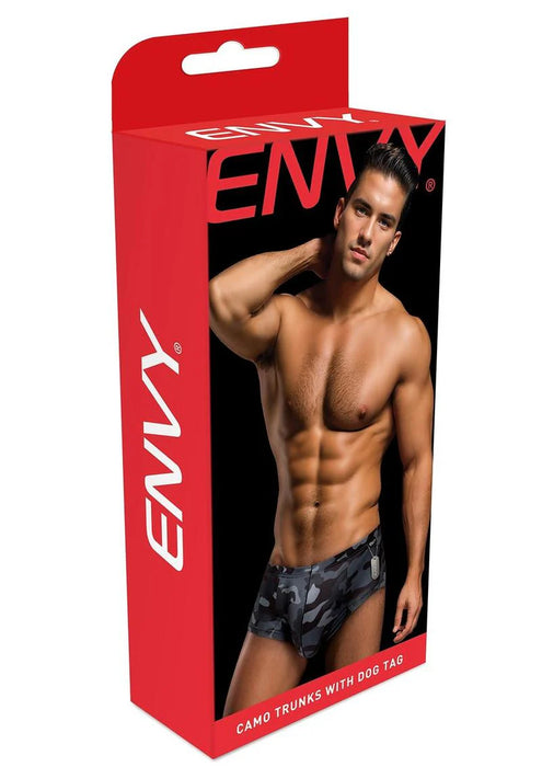 BLE107 ENVY CAMO TRUNKS W/DOG TAG-CAMO